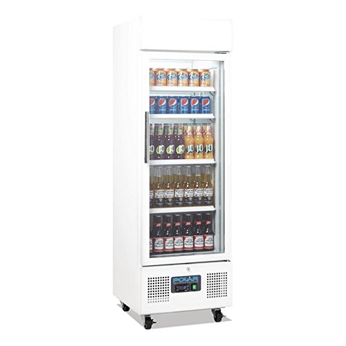 Flaschenkühlschrank mit Rollen 220 Liter abschließbar mit Beleuchtung und Umluftkühlung