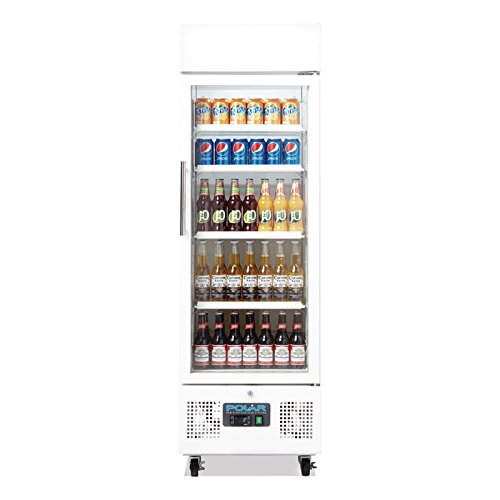 Flaschenkühlschrank, Getränkekühlschrank mit Rollen ideal für Dosen, Bierflaschen und PET Flaschen 220 Liter abschließbar mit Beleuchtung und Umluftkühlung, LED Display - 2
