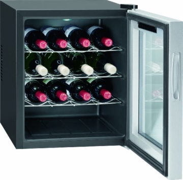 Bomann KSW 344 Weinkühlschrank Freistehend / A / 131 kWh/Jahr / 52.0 cm / 16 Flaschen / elektronische Temperatursteuerung und -einstellung / schwarz - 