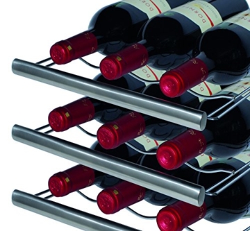 CASO WineDuett Touch 21 Design Weinkühlschrank für bis zu 21 Flaschen (bis zu 310 mm Höhe), zwei Temperaturzonen 7-18°C - 