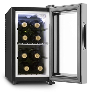 Klarstein Beerlocker S Mini-Kühlschrank Minibar Getränke-Kühlschrank (21 Liter, Innenbeleuchtung, Regaleinschub, 70 Watt) schwarz - 