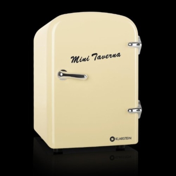 Klarstein Bella Taverna Mini Kühlschrank Getränkekühlschrank Warmhaltebox (4 Liter, Tragegriff, Netz- oder via 12 V-Betrieb, Regaleinschub) creme - 