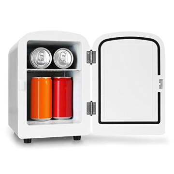 Klarstein Bella Taverna Mini Kühlschrank Getränkekühlschrank Warmhaltebox (4 Liter, Tragegriff, Netz- oder via 12 V-Betrieb, Regaleinschub) silber - 