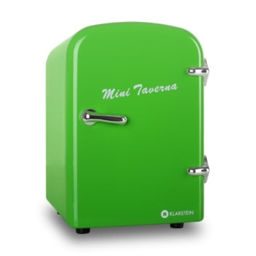 Klarstein Bella Taverna Mini Kühlschrank Getränkekühlschrank Warmhaltebox (4 Liter, Tragegriff, Netz- oder via 12 V-Betrieb, Regaleinschub) grün -