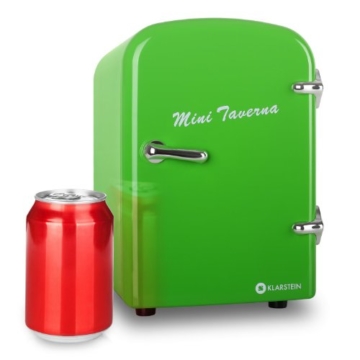 Klarstein Bella Taverna Mini Kühlschrank Getränkekühlschrank Warmhaltebox (4 Liter, Tragegriff, Netz- oder via 12 V-Betrieb, Regaleinschub) grün - 