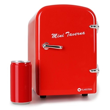 Klarstein Bella Taverna Mini Kühlschrank Getränkekühlschrank Warmhaltebox (4 Liter, Tragegriff, Netz- oder via 12 V-Betrieb, Regaleinschub) rot - 