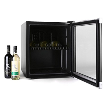 Klarstein Coollocker Mini-Weinkühlschrank Getränkekühlschrank (46 Liter, 32 dB, 50 cm hoch, doppelt isolierte Glastür) schwarz - 