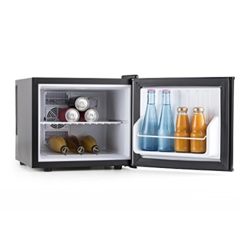 Klarstein Geheimversteck Mini Kühlschrank Getränkekühlschrank Minibar (17 Liter, leise 38 db, Regaleinschub, Türfach) silber - 
