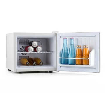 Klarstein Geheimversteck Mini Kühlschrank Getränkekühlschrank Minibar (17 Liter, leise 38 db, Regaleinschub, Türfach) weiß - 