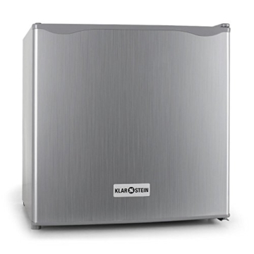 Klarstein Mini Kühlschrank Minibar Getränkekühlschrank (40 Liter Kühlfach, Eisfach, 39 dB leise, 49,5 cm hoch) silber -