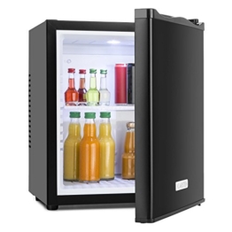 Klarstein MKS-10 Mini Kühlschrank Minibar Getränkekühlschrank (19 Liter Volumen, 0 dB, Innen-Beleuchtung) schwarz -