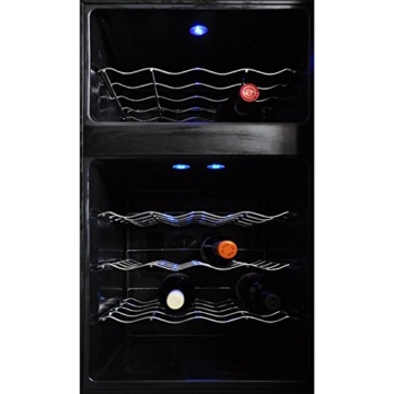 Klarstein MKS-3 Weinkühlschrank Getränkekühlschrank (68 Liter, 24 Flaschen, Touchpad-Steuerung, LCD-Display, 2-türig) schwarz - 
