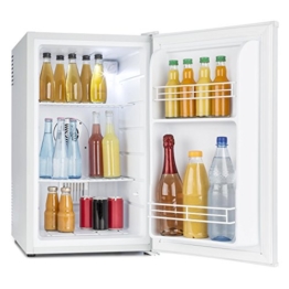 Klarstein MKS-6 Mini Kühlschrank Minibar Getränkekühlschrank (66 Liter Volumen, 83 Watt, Innenbeleuchtung, niedriges Betriebsgeräusch, 2 Flaschendepots) weiß -
