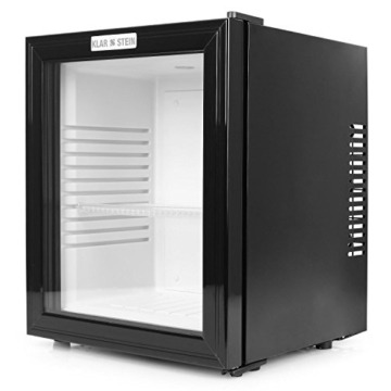 Klarstein MKS13 lautloser Kühlschrank Minikühlschrank Minibar mit Design Glasfront Getränkekühlschrank freistehend (0 dB, 36 Liter, kompakt) schwarz - 