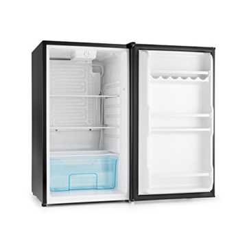 Klarstein Springfield Kühlschrank Getränkekühlschrank (112 Liter, 60 W, 3 Ebenen, herausnehmbares Gemüsefach, energiesparend) schwarz - 