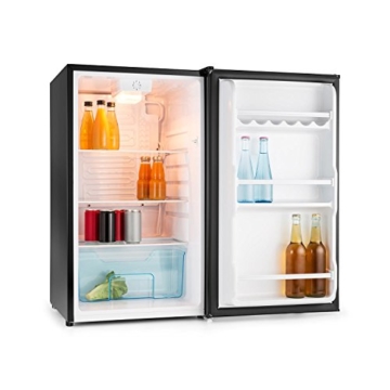 Klarstein Springfield Kühlschrank Getränkekühlschrank (112 Liter, 60 W, 3 Ebenen, herausnehmbares Gemüsefach, energiesparend) schwarz - 