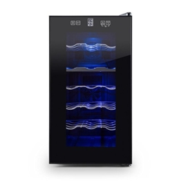 Klarstein Vinesse Weinkühlschrank Getränkekühlschrank Weintemperierschrank (52 Liter, 18 Flaschen, Touch-Bedienfeld, LCD-Display, Innen-Beleuchtung) schwarz -