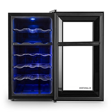 Klarstein Vinesse Weinkühlschrank Getränkekühlschrank Weintemperierschrank (52 Liter, 18 Flaschen, Touch-Bedienfeld, LCD-Display, Innen-Beleuchtung) schwarz - 