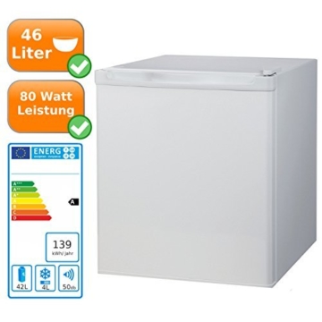 Kühlschrank 46Liter, inkl. Gefrierfach, Energieeffizienzklasse A, weiss -