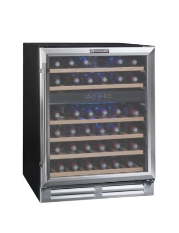 La Sommelière CVDE46-2 Weinkühlschrank / 83,0 cm Höhe / Multizonen Einbauweinklimaschrank mit Kompressor / Digital-Anzeige der Temperatur / edelstahl und schwarz - 