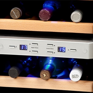 Luxus Weinkühlschrank | Weinkühler Getränkekühler | Minibar Kühlschrank | für 12x Weinflaschen | mit Echtholz-Regalsystem - 