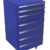 Mini-Kühlschrank für Getränke im retro Werkstattwagen-Look | blau, fahrbar, innovativ, stromsparend | exklusiver Werkstattwagen mit intigriertem Kühlschrank auf Rollen ohne Gefrierfach | Gastro Cool | 3-Schubladen - 