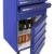 Mini-Kühlschrank für Getränke im retro Werkstattwagen-Look | blau, fahrbar, innovativ, stromsparend | exklusiver Werkstattwagen mit intigriertem Kühlschrank auf Rollen ohne Gefrierfach | Gastro Cool | 3-Schubladen -