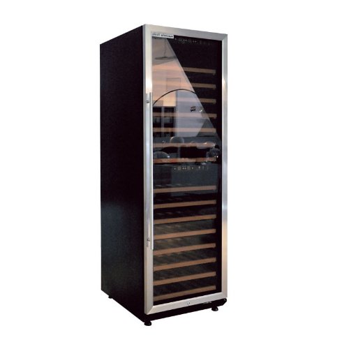 plenti WEIN CASE - Weinkühlschrank 450l mit 15 Regalböden und 2 Klima-Zonen schwarz/chrom -
