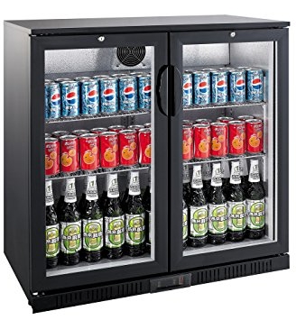 CD984 Gastro Getränke Kühlschrank 2 Türig mit Glastür Flaschenkühlschrank Kühlvi 