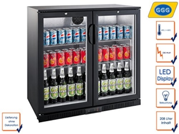 Profi Flaschenkühlschrank, 208 Liter, 0° C/ +10° C, Umluftkühlung, abschließbar, GGG LG-208H -