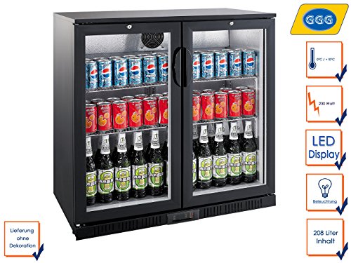 Profi Flaschenkühlschrank, 208 Liter, 0° C/ +10° C, Umluftkühlung, abschließbar, GGG LG-208H -