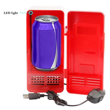 Sidiou Group Handliche Mini-USB-Kühlschrank Cooler Gadget Beverage Getränkedosen Kühler / Wärmer Kühlschrank rot - 