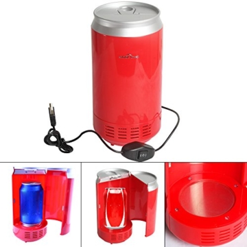 Sidiou Group Portable USB-PC Mini-Kühlschrank Kühlschrank kühles Getränk Getränkedosen Kühler & wärmer PC Gadgets Red -