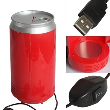 Sidiou Group Portable USB-PC Mini-Kühlschrank Kühlschrank kühles Getränk Getränkedosen Kühler & wärmer PC Gadgets Red - 