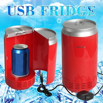 Sidiou Group Portable USB-PC Mini-Kühlschrank Kühlschrank kühles Getränk Getränkedosen Kühler & wärmer PC Gadgets Red - 
