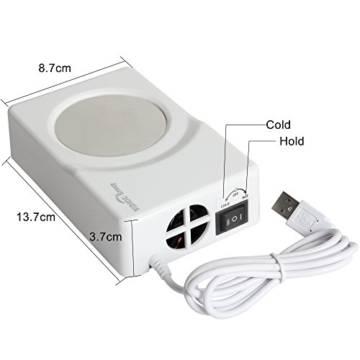 Sidiou Group Wärmer USB-Untersetzer Vakuum-Schalen-Auflage USB-Mini-Kühlschrank Kühlung heißer und kalter Dual-Use-Untersetzer Computer gewidmet Temperatur Heizung USB-Tassenwärmer - 