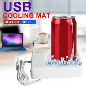 Sidiou Group Wärmer USB-Untersetzer Vakuum-Schalen-Auflage USB-Mini-Kühlschrank Kühlung heißer und kalter Dual-Use-Untersetzer Computer gewidmet Temperatur Heizung USB-Tassenwärmer - 