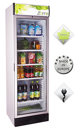 Zorro - Flaschenkühlschrank 390 ZCH - Glastüre - Reklametafel beleuchtet - Getränkekühlschrank 390 Liter -