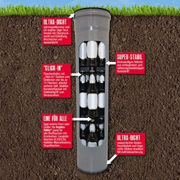 HopfenHöhle LIFT: Outdoor Erdloch Bierkühler mit integriertem halbautomatischem Hebesystem, Bar-Gadget, Bier-Geschenk - 