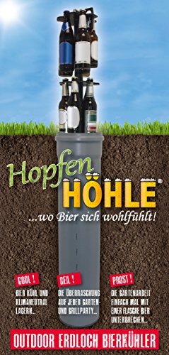 HopfenHöhle LIFT: Outdoor Erdloch Bierkühler mit integriertem halbautomatischem Hebesystem, Bar-Gadget, Bier-Geschenk - 