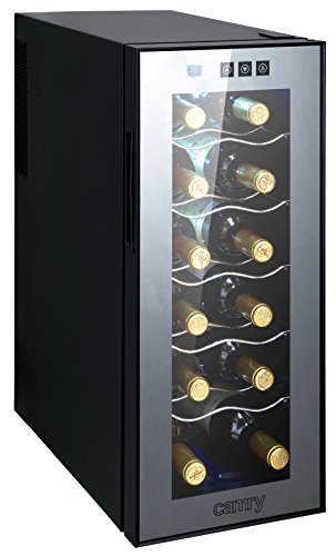 Weinkühlschrank 33 Liter 12 Flasche Weinkühler Weinklimakühlschrank Mini Kühlschrank Minibar mit Glastür LED Beleuchtung -