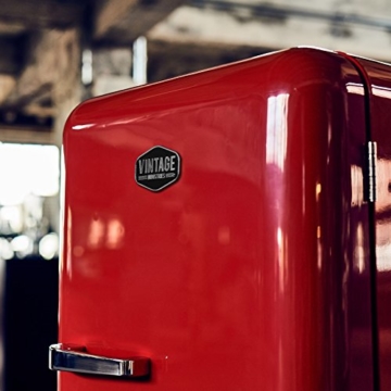 Vintage Industries ~ Retro-Kühlschrank Havanna 2017 in rot | 50er Jahre Look | Größe 152,5 cm | Kühl-Gefrier-Kombination 305l | Getränke-Kühlschrank mit Gefrierfach / Gefrierschrank 25l - 2